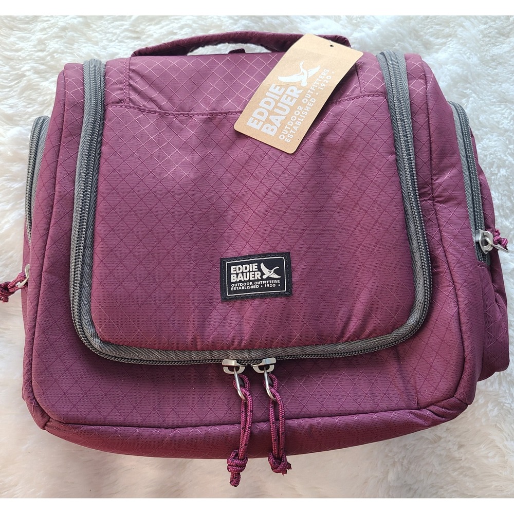 Eddie Bauer Expedition 2.0 Dopp Kit Port Burgundy Hanging Travel Toiletry Bag